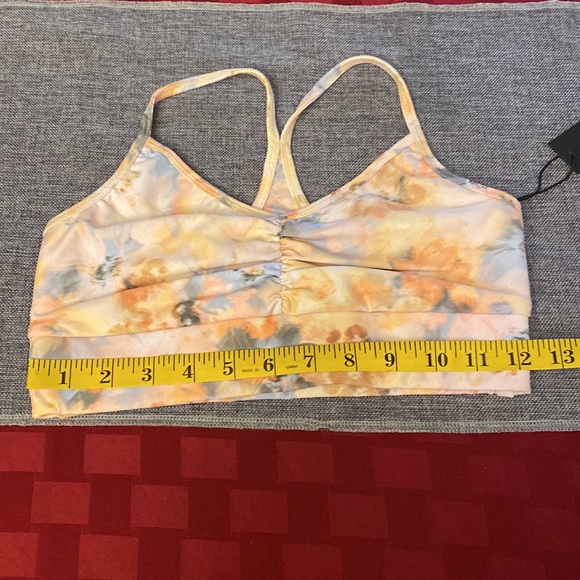 SAVVI ADDY SM Spaghetti Strap RACERBACK Floral Pattern Sports Bra - Picture 4 of 8